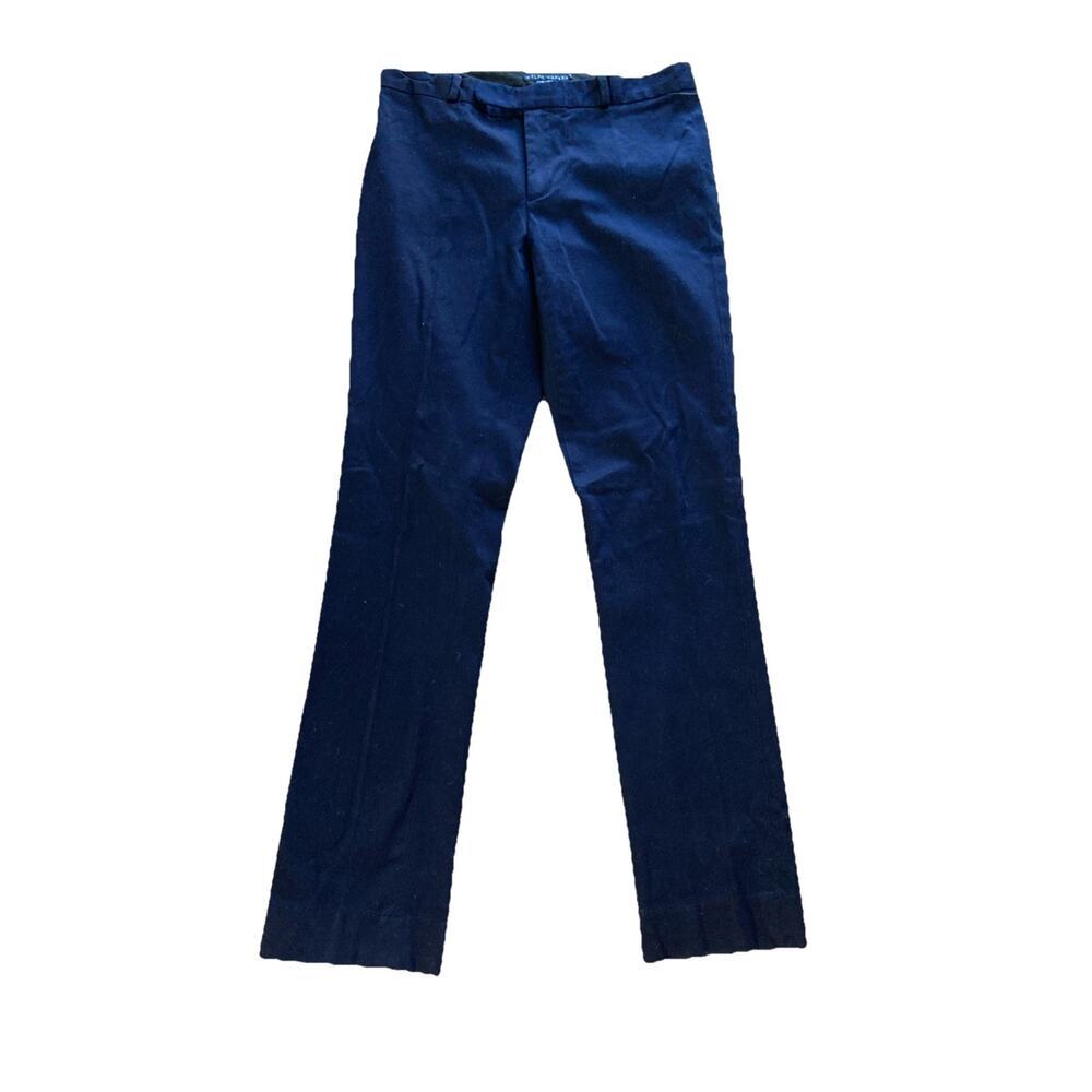 Ralph Lauren Chino Pants Womens 8 New Navy Blue‎ Straight Leg Stretch Career